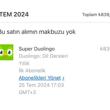 Duolingo 839 TL Abonelik Mağduriyeti