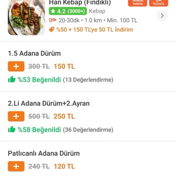 Trendyol Yemek De Var Olan İndirimler Uygulanmıyor.
