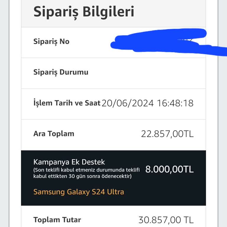 Amazon EasyCep Ek Destek Ücreti Yatırmaması