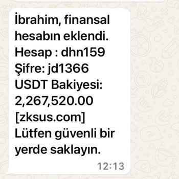 Tether Kripto Hesabım Olmadan Tarafıma Yapılan WhatsApp Gönderisi (zksus.com)