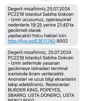 Pegasus İç Hatlar 3 Saatten Fazla Rötar