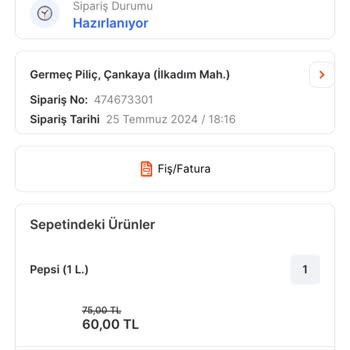 Germeç Piliç Germeç İlkadım Sipariş Getirmiyor Migros Yemek Otomatik Cevap Veriyor