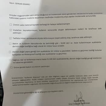 Greyder - Kavsan Ayakkabı Firmasının Müşteriye Tutumu Hakkında