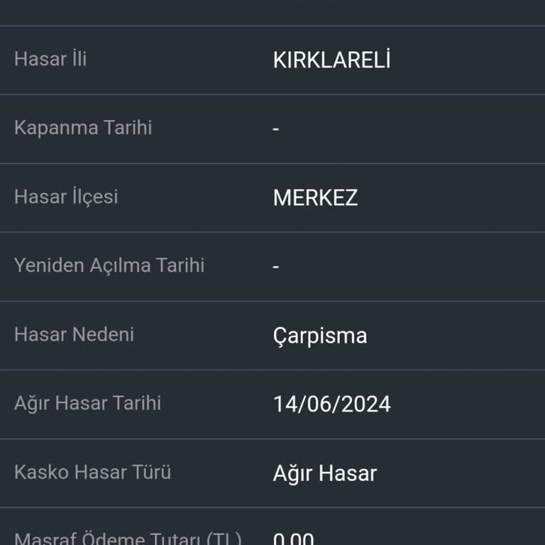 Türkiye Sigorta Pert Araç Hk.