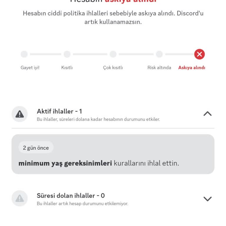 Discord.com Hesabım Askıya Alındı