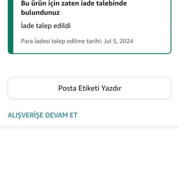 Amazon Hatalı Ürün Ve İade Gerçekleşmemesi