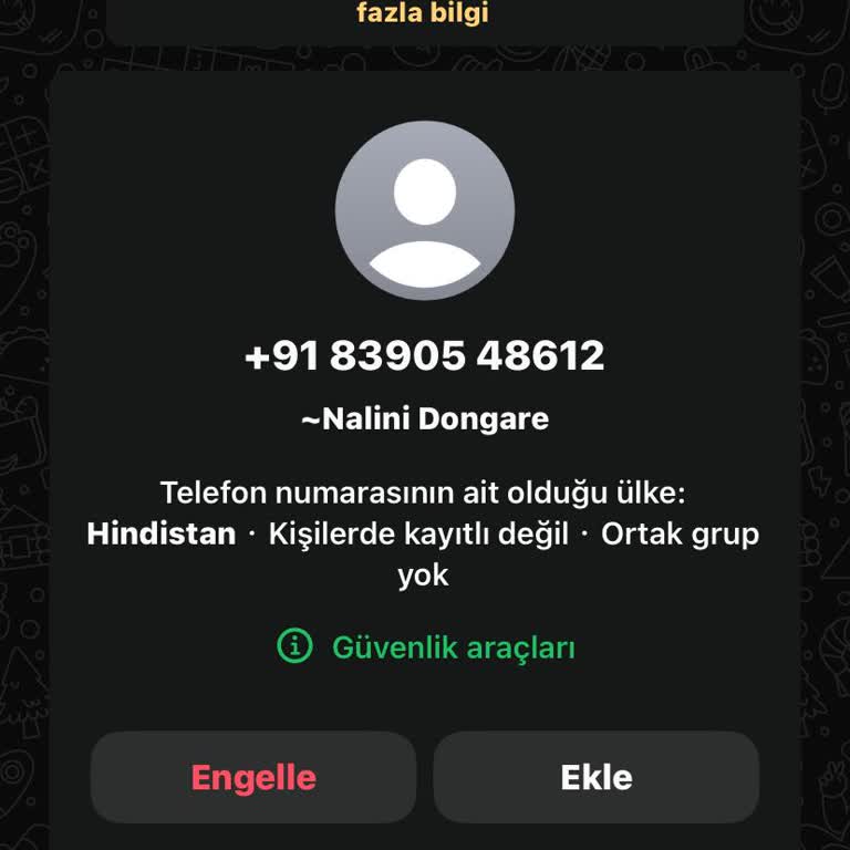 WhatsApp Tanımadığım Kişi