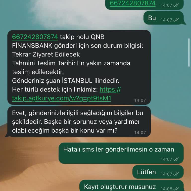 AGT Kurye (aynigunteslim.com) Ulaşmayan AGT Kargosu!