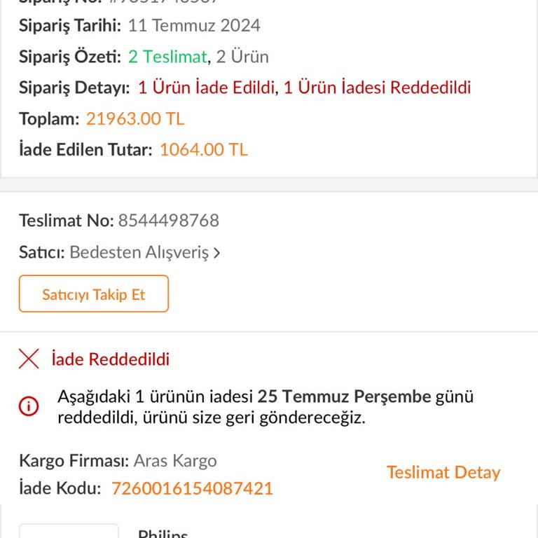 Trendyol Ürün İade Mağduriyeti.