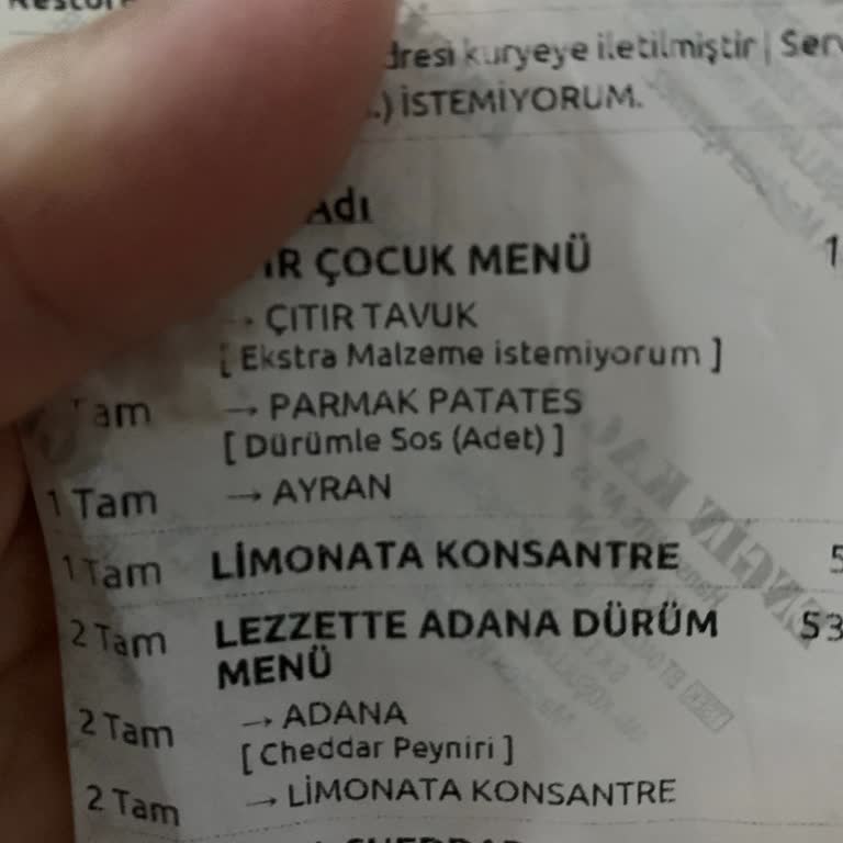 Yemeksepeti Eksik Sipariş Geldi...!