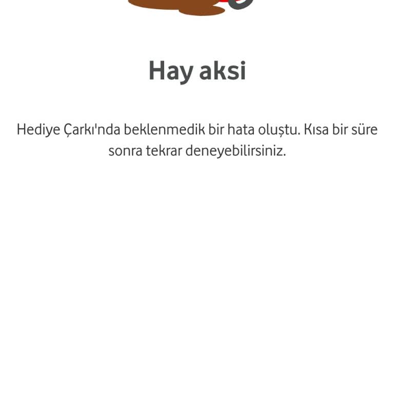 Vodafone Çark Çevrilmiyor Hata Veriyor