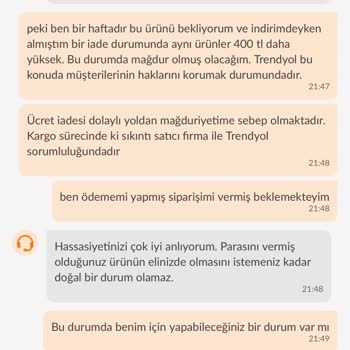 Trendyol Müşteri Mağduriyeti, Ürün Bana Ulaşmadan İade Edildi