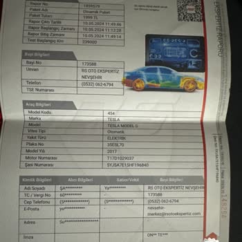 RS Oto Ekspertiz Tesla S 2017 1 Parça Lokal Diye Aldım. 5 Boya 2 Lokal 2 Söktak Çıktı