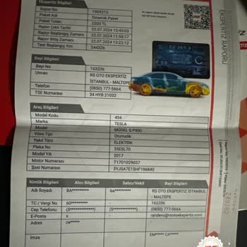 RS Oto Ekspertiz Tesla S 2017 1 Parça Lokal Diye Aldım. 5 Boya 2 Lokal 2 Söktak Çıktı