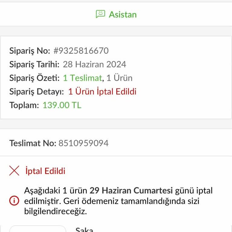 Trendyol Hızlı Market Ücret İadesini Bir Türlü Yapmıyor