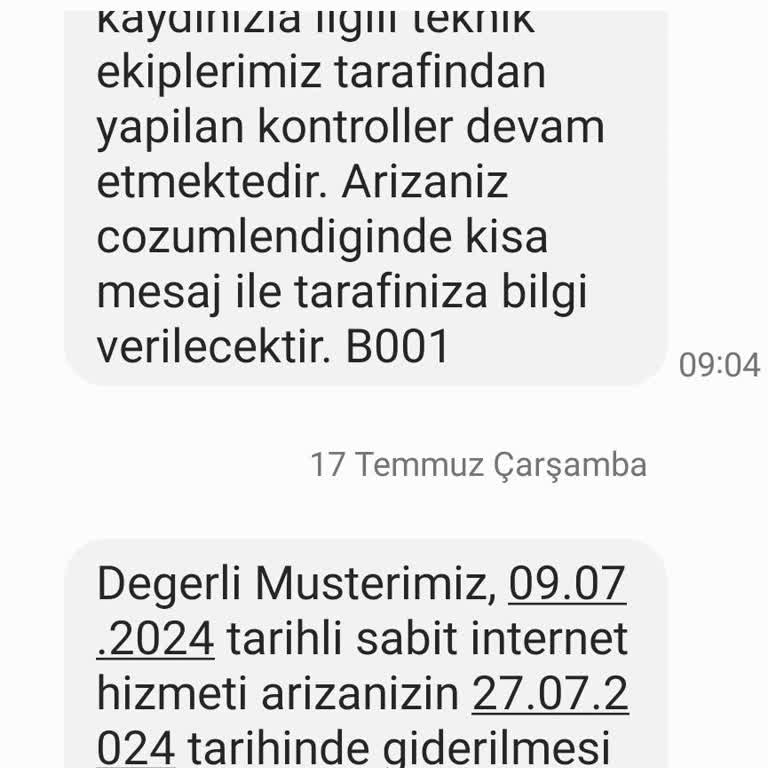 Türk Telekom Kopan Kabloyu Yapamıyor, Taahhüt Ettiği Hizmeti Yapmıyor.