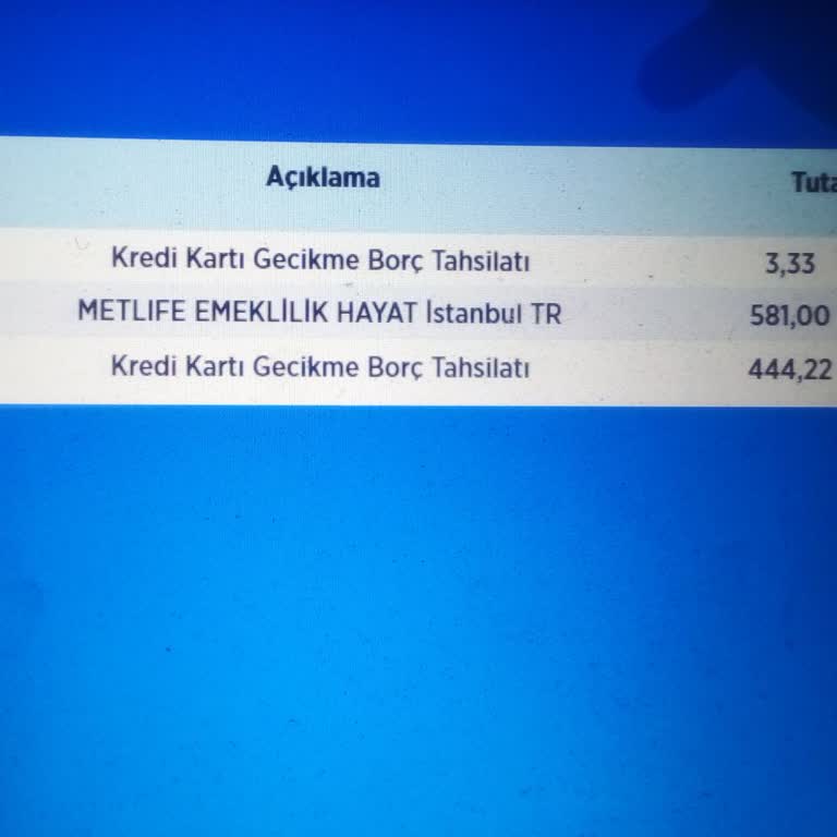 Metlife Emeklilik ve Hayat Kredi Kartına Onaysız Tanımlanan Sigorta