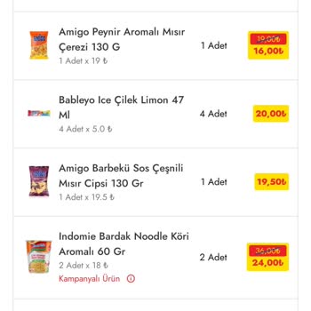 Cepte Şok Eksik Ürün
