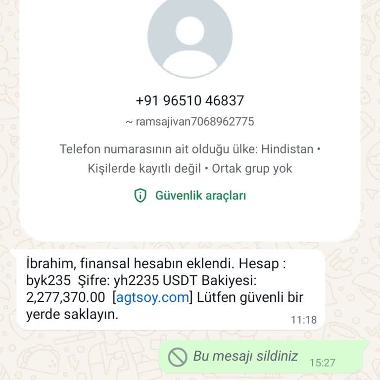 WhatsApp Yabancı Numaradan Bana Gelen Mesaj Hiçbir Alakam Yok Hiçbir Sorumluluk