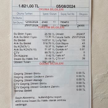 İBB - İstanbul Büyükşehir Belediyesi Su Bedelindeki Fahiş Fiyat