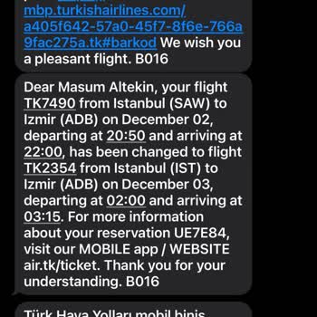 Turkish Airlines fehlende Informationen und unzureichende Betreuung bei Flugverschiebung von Istanbul nach Izmir