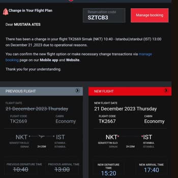 Turkish Airlines Ticket Time Change Issue
