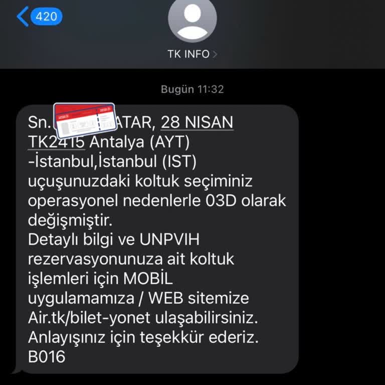 Turkish Airlines ändert Sitzplatz ohne Begründung
