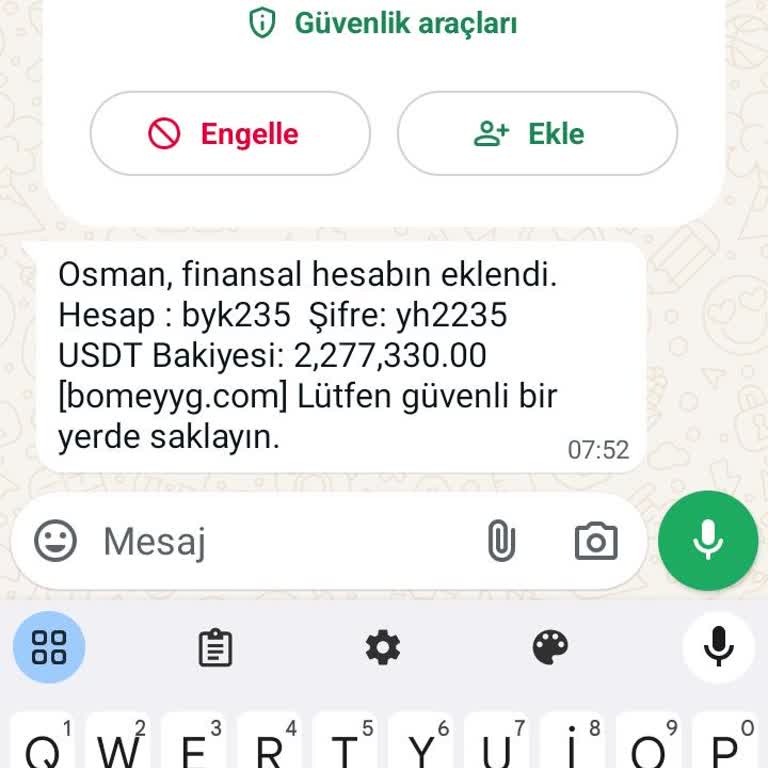 WhatsApp Bilinmeyen Numaradan Gelen Mesaj