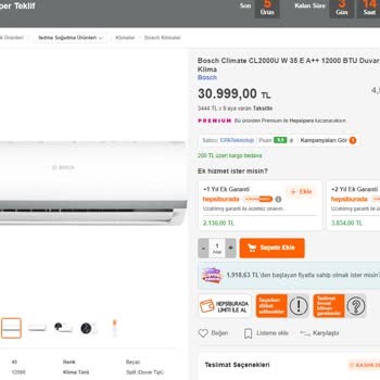 Epa İnternet Mağazacılığı Eksik Ürün Ve Destek Eksikliği: Bosch Klima Siparişimde Sorun Yaşıyorum