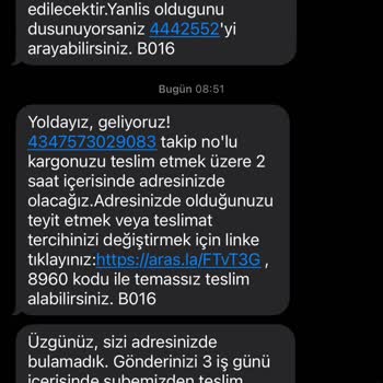 Aras Kargo İskenderun-Arsuz Şubeleri Şikayet