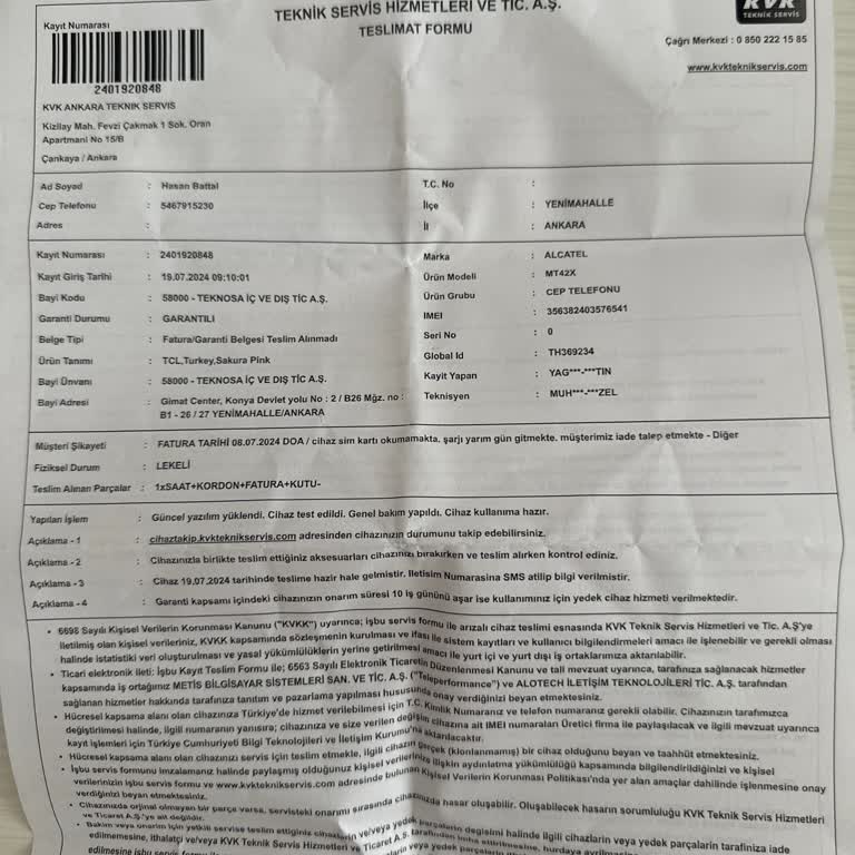 Teknosa Ve Sattıkları TCL MT42X Marka Akıllı Çocuk Saatini Önermiyorum