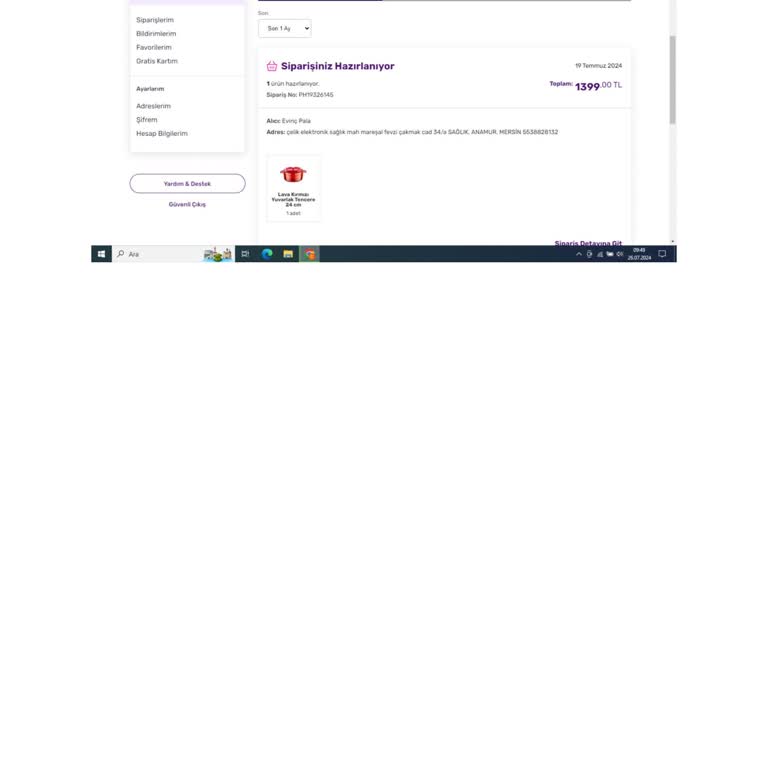 Gratis Hazırlık Aşamasındaki Siparişi İptal Etmiyor