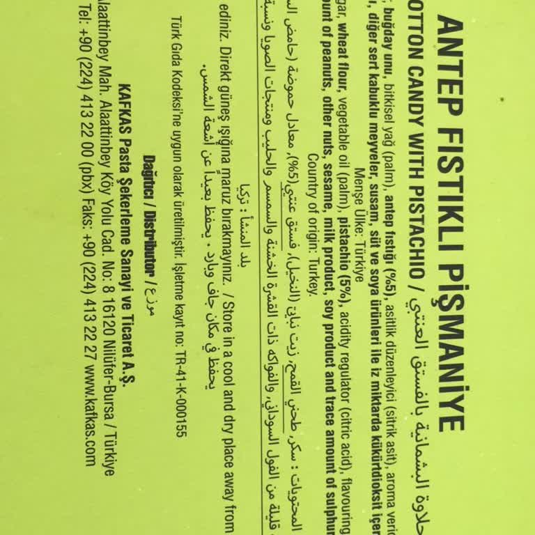 Kafkas Pasta Şekerleme Taş Gibi Pişmaniye