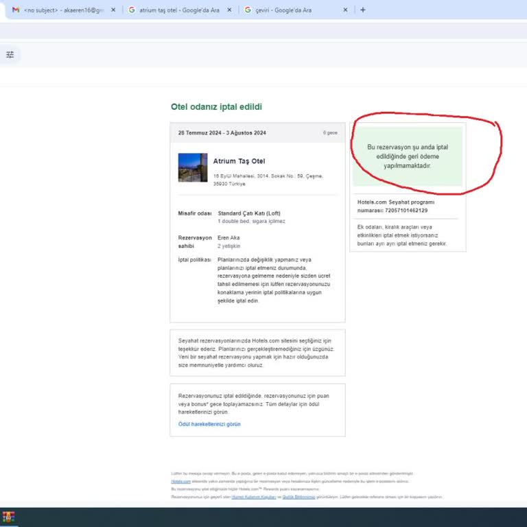 Hotels.com Para İadesi Sıkıntısı