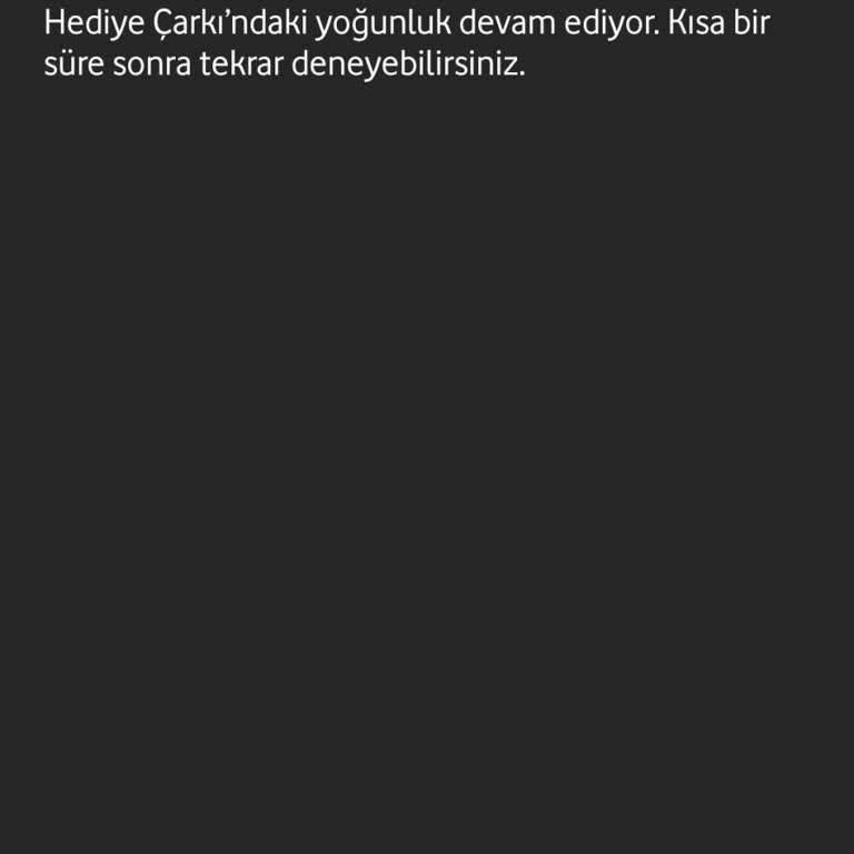 Vodafone Hediye Çarkı Bitmeyen Problemi