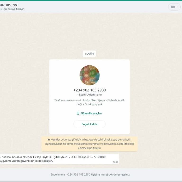WhatsApp Üzerinden Gelen Sahte Mesaj Ve Güvenlik Endişesi