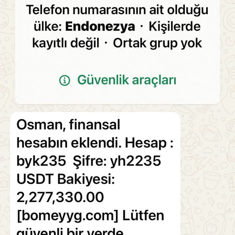 WhatsApp Yanlış Ve Şüpheli Mesaj