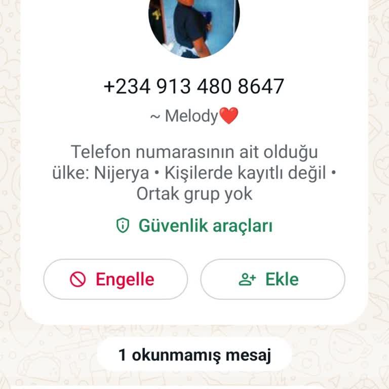 WhatsApp Üzerinden Gelen Yabancı Numara Mesajı