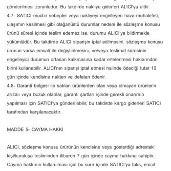 Deep Atelier İade Kabul Etmiyorlar
