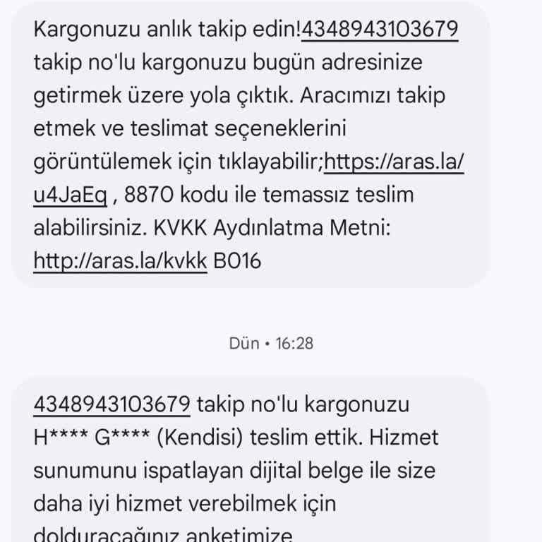 Aras Kargo Yine Şikayet Ve Çok Bıktık