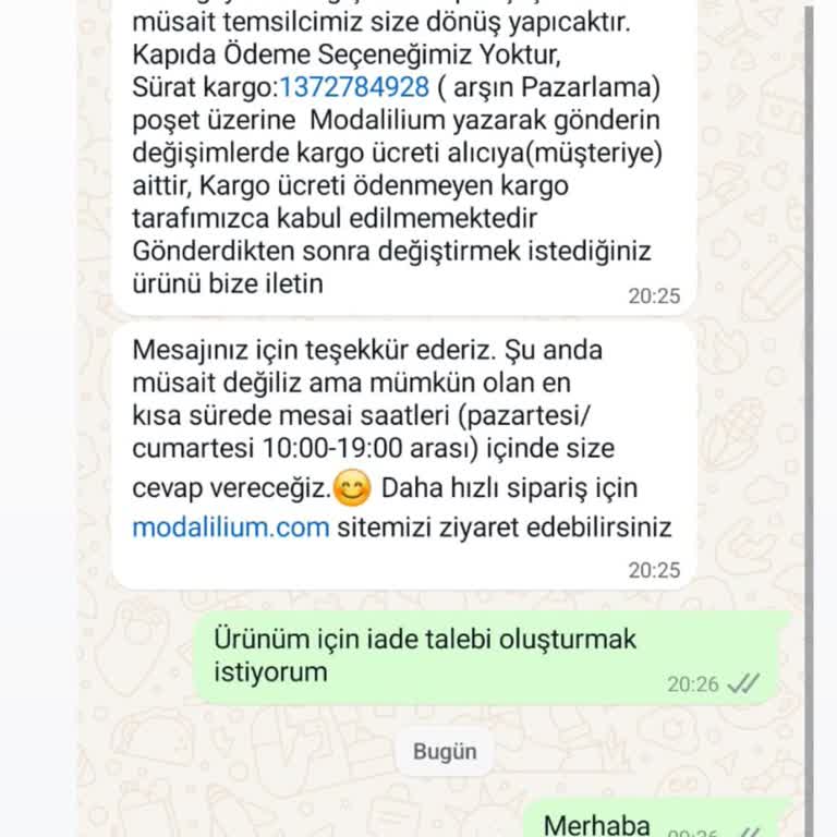 Modalilium İade Edemiyorum Ürünü