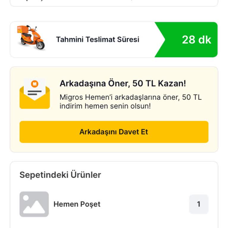 Migros Ürün Teslim Edilmedi