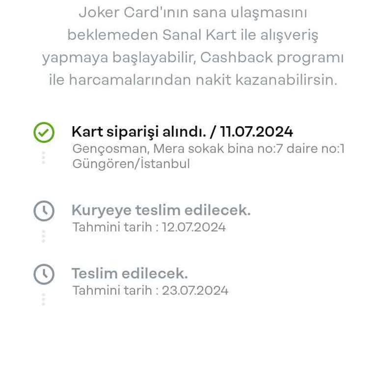 Papara Joker Kart Gelmedi