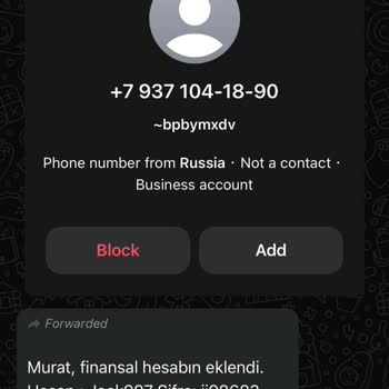 WhatsApp Business Finansal Hesabın Eklendi Adı Altında Gelen Mesaj
