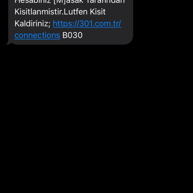 İncesu Muf. (SMS) Binance Adı İle Gelen Kısıtlama Mesaj