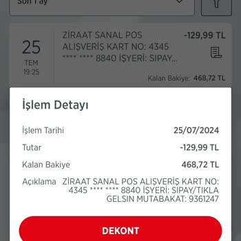 Tıkla Gelsin Param Çekildi Sipariş Oluşmadı