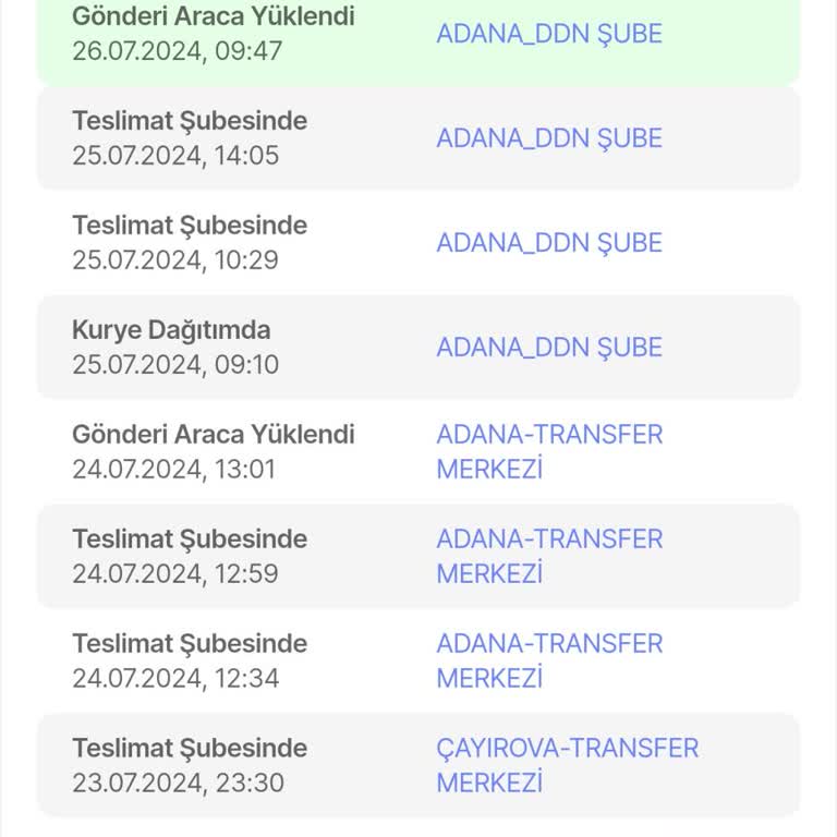 Yurtiçi Kargo Adana Ddn Şube Sorunu