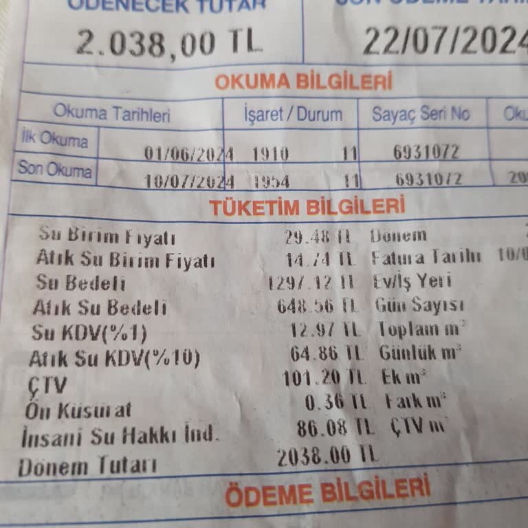 Su Faturası İSKİ