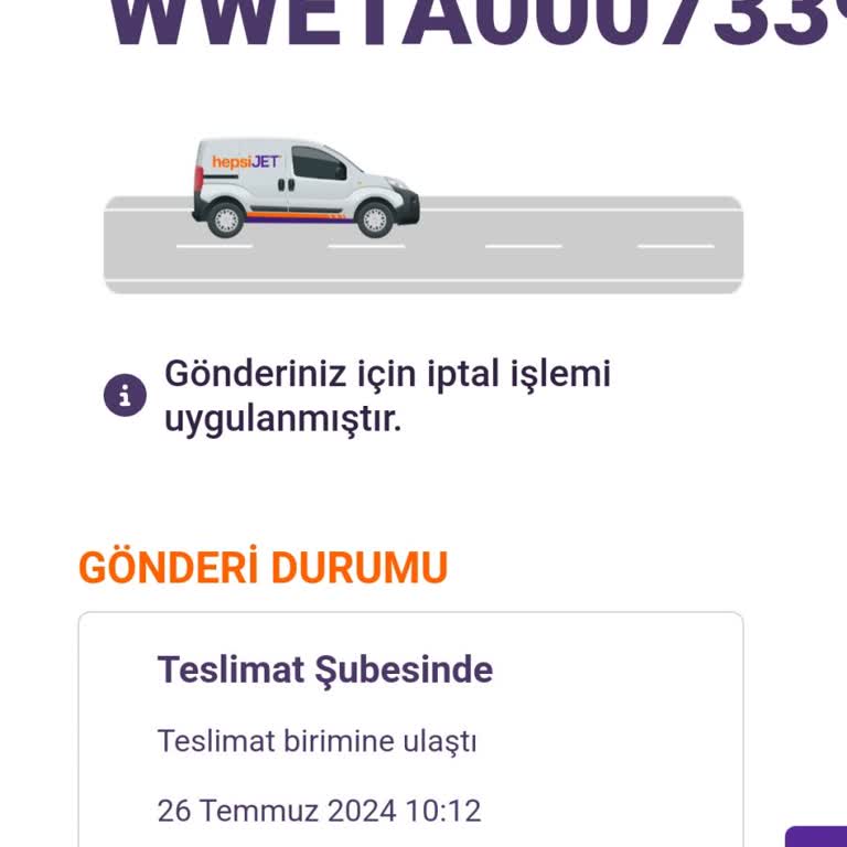hepsiJET Kargom Benden Habersiz İade Edildi