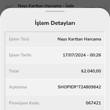 Shopier Alınmayan Ürünün Kargo Bedelinin Bana Kitlenmesi